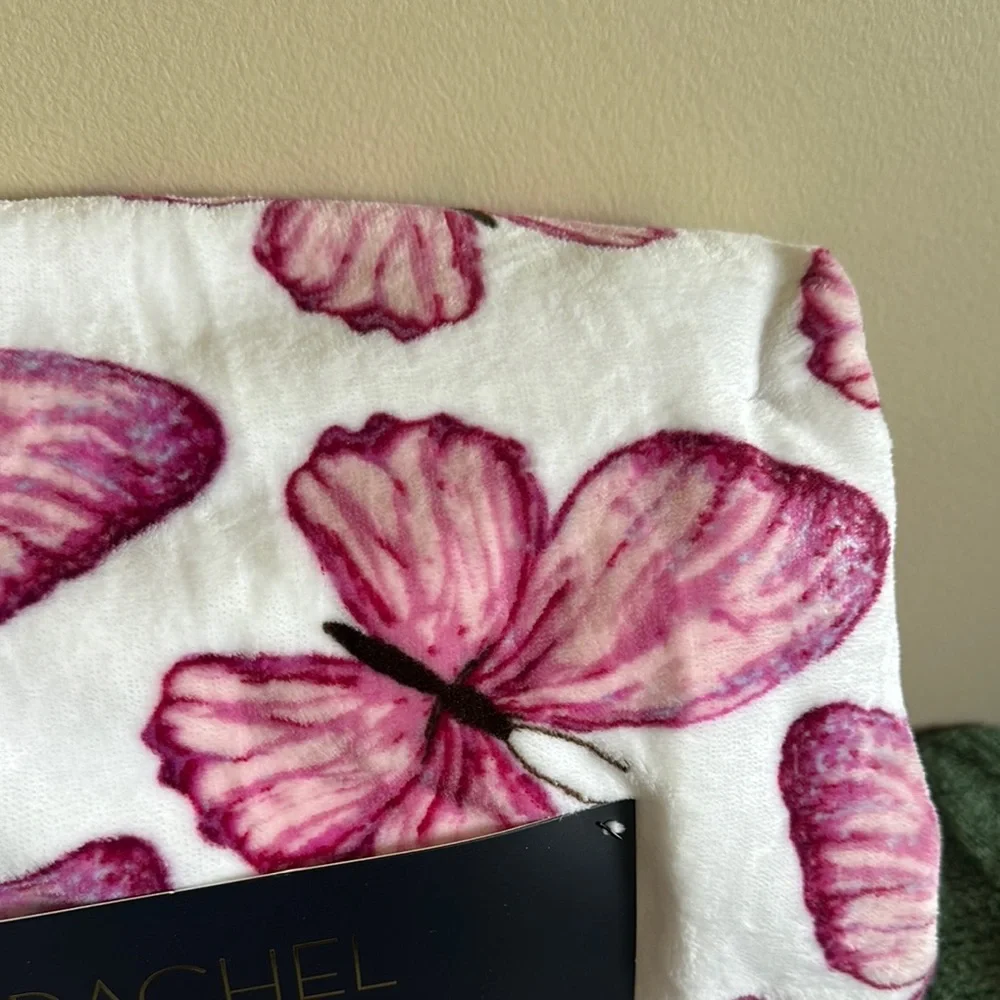 RACHEL Rachel Roy Butterfly 🦋 Throw Pink Purple & White NEW! - Picture 3 of 9